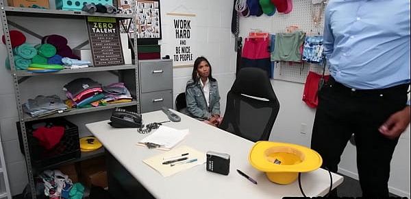  Black cop arrested feisty Asian teen Jada Kai and fucked her in his office